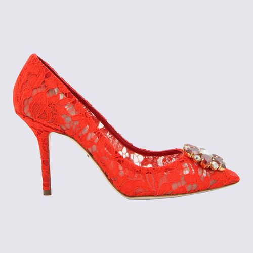 Red Lace Bellucci Taormina Pumps - Dolce & Gabbana - Modalova