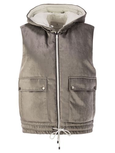 Sleeveless Velvet Down Jacket Sleek - Brunello Cucinelli - Modalova