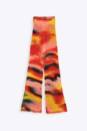 Mesh Pants Woman Multicolour tie-dye crochet flared pant - Mesh Pants - Laneus - Modalova