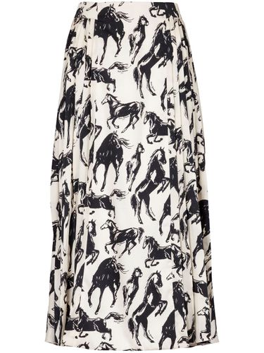 Horse-print Pleated Midi Skirt - Balmain - Modalova