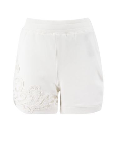 White Sports Shorts With Embroidery - Ermanno Scervino - Modalova