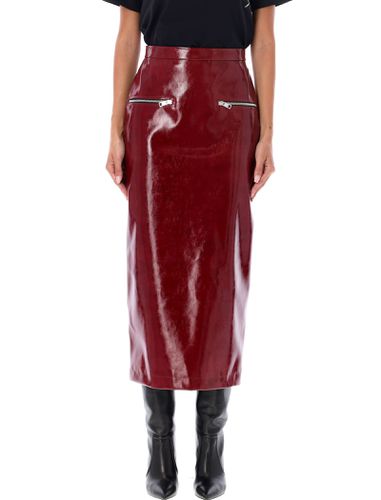 MSGM Patent Leather Midi Skirt - MSGM - Modalova