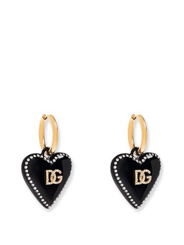 Metal Earrings With Rhinestones - Dolce & Gabbana - Modalova