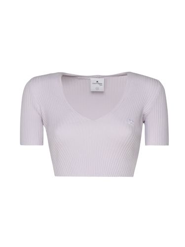 Courrèges Crop Top In Cotton - Courrèges - Modalova