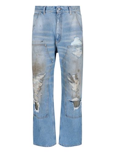 Distressed Straight Jeans - MM6 Maison Margiela - Modalova