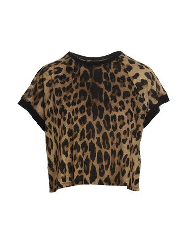 Balmain Leopard Print Linen T-shirt - Balmain - Modalova