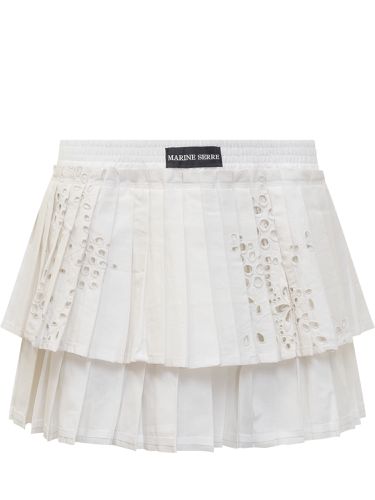 White Cotton Mini Skirt - Marine Serre - Modalova