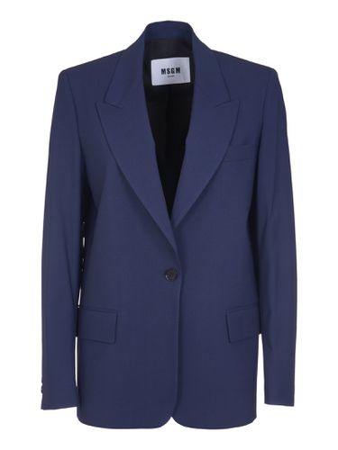 MSGM Logo Patched Plain Blazer - MSGM - Modalova