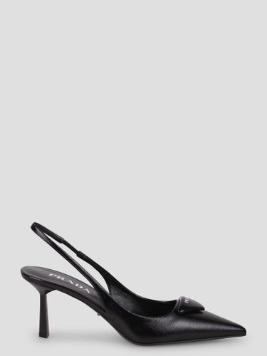 Prada Triangle-logo Leather Pumps - Prada - Modalova