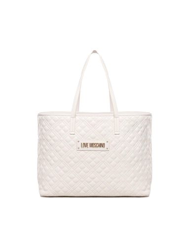 Logo Lettering Quilted Top Handle Bag - Love Moschino - Modalova