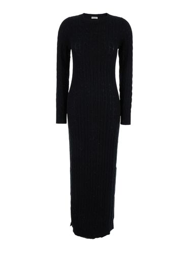 Sequin Embellished Cable Knit Dress In Cotton Blend Woman - Brunello Cucinelli - Modalova