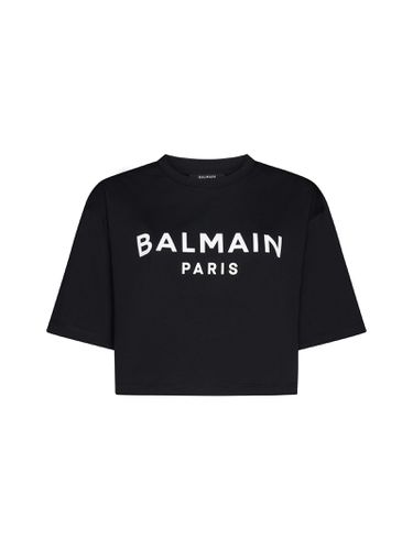 Balmain Logo Print Crop T-shirt - Balmain - Modalova