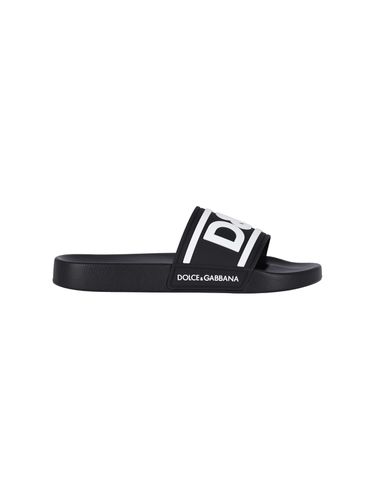 Dolce & Gabbana Slide Logo Sandals - Dolce & Gabbana - Modalova