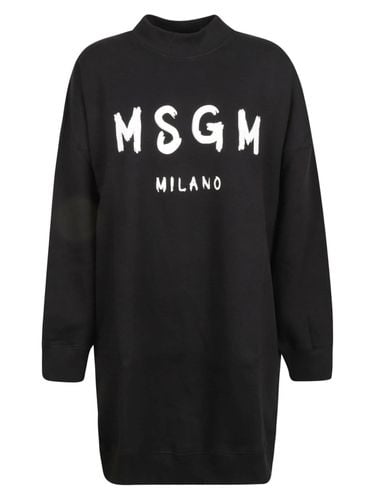 Logo-printed Crewneck Sweatshirt Dress - MSGM - Modalova