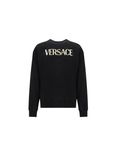 Logo Detail Cotton Sweatshirt - Versace - Modalova