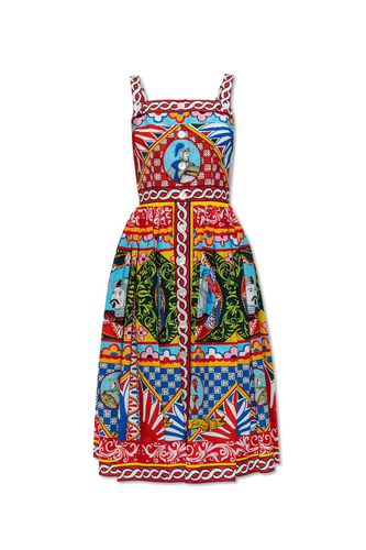 Carretto Printed Square Neck Midi Dress - Dolce & Gabbana - Modalova