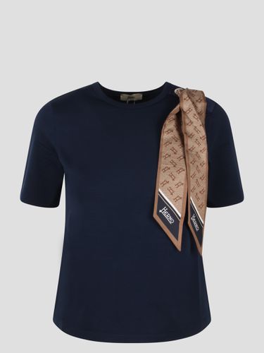 Superfine Cotton Stretch T-shirt With Scarf - Herno - Modalova