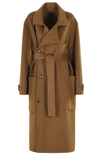 Belted Long-sleeved Coat - Philosophy di Lorenzo Serafini - Modalova