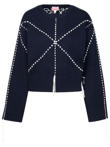 Sashiko Stitch Sweater In Wool Blend - Kenzo - Modalova