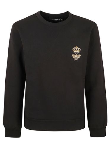 Crown Bee Embroidered Sweatshirt - Dolce & Gabbana - Modalova