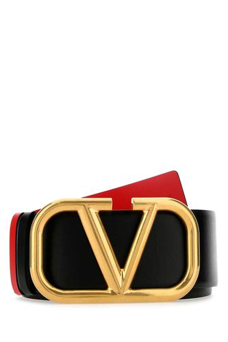 Black Leather Vlogo Signature Reversible Belt - Valentino Garavani - Modalova