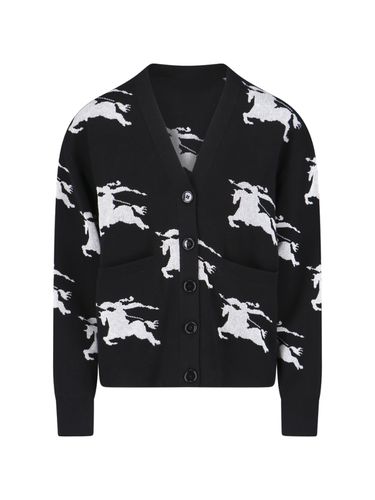 Brittany Cardigan With Equestrian Knight In Cotton Blend Woman - Burberry - Modalova