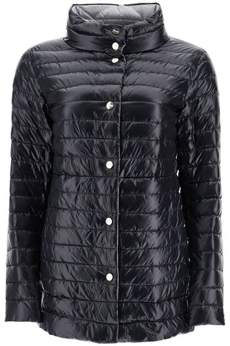 Reversible A-shape Down Jacket Black And Gray - Herno - Modalova