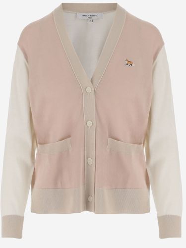 Wool Cardigan With Fox Patch - Maison Kitsuné - Modalova