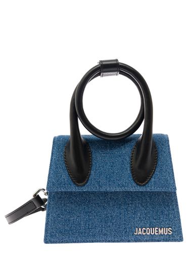 Le Chiquito Noeud And Black Crossbody Bag With Logo Detail In Leather And Denim Woman - Jacquemus - Modalova