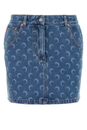 Moon Laser Denim Mini Skirt - Marine Serre - Modalova