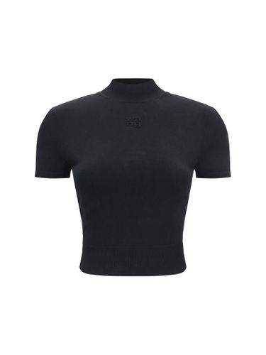 Short Sleeve Mock Neck Top With Embossed - Alexander Wang - Modalova