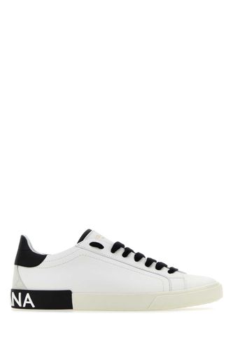 White Leather Portofino Sneakers - Dolce & Gabbana - Modalova