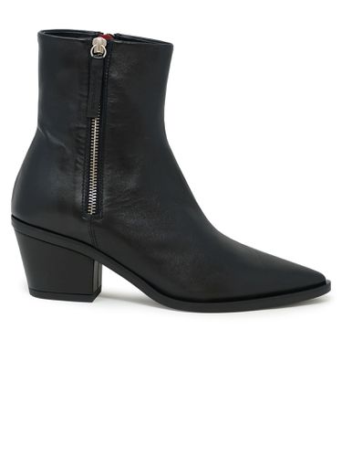 Black Leather Baron Ankle Boots - Halmanera - Modalova