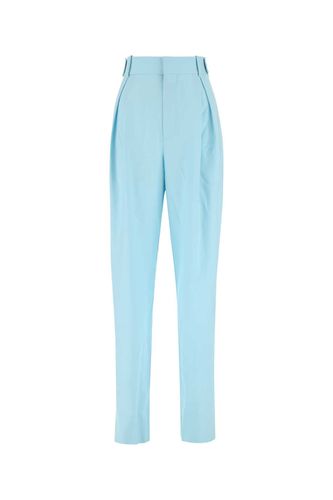 Pastel Light-blue Wool Wide-leg Pant - Bottega Veneta - Modalova