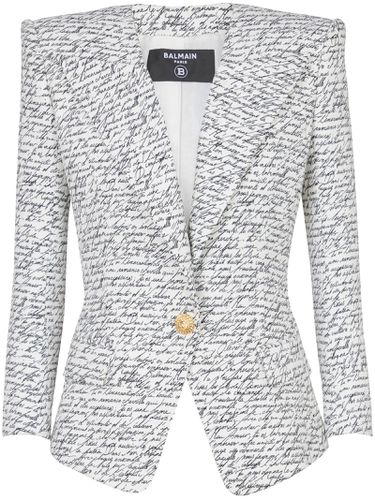 Btn Love Letter Print Tailored Jacket - Balmain - Modalova