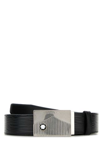 Black Leather Reversible Belt - Montblanc - Modalova