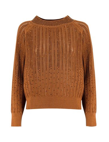 Brown Pullover With Crystals - Ermanno Scervino - Modalova