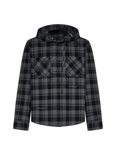 Off-White Hooded Flannel Shirt - Off-White - Modalova