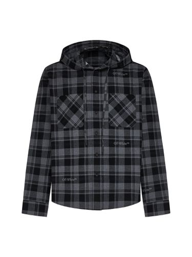 Off-White Hooded Flannel Shirt - Off-White - Modalova