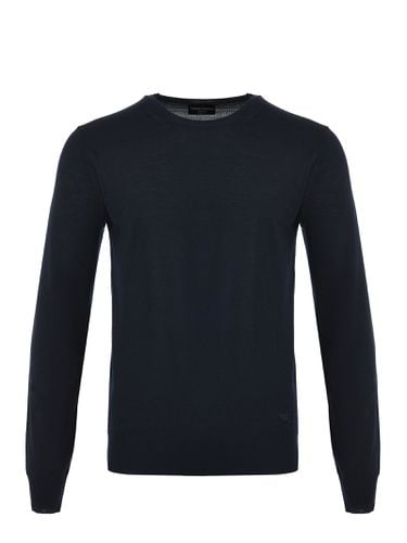 Logo Embroidered Crewneck Jumper - Emporio Armani - Modalova