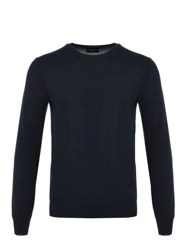 Logo Embroidered Crewneck Jumper - Emporio Armani - Modalova