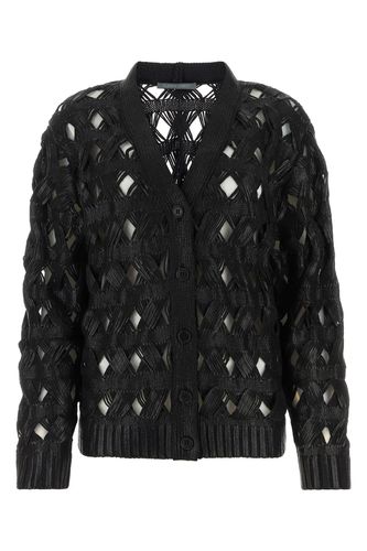 Black Cotton Blend Cardigan - Alberta Ferretti - Modalova