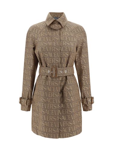 Brown Cotton Blend Trench Coat - Versace - Modalova