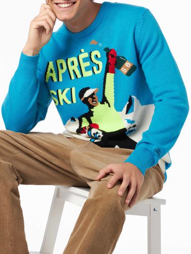 Man Crewneck Sweater With Après Ski Postacard Jacquard Print - MC2 Saint Barth - Modalova