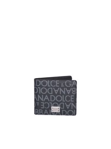 Logo Jacquard Bi-fold Wallet - Dolce & Gabbana - Modalova