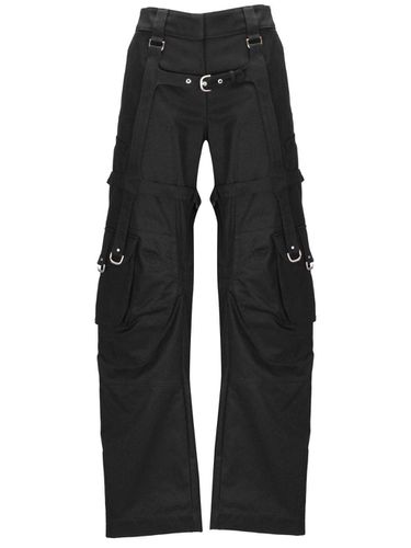 Buckle Detailed Straight Leg Trousers - Off-White - Modalova