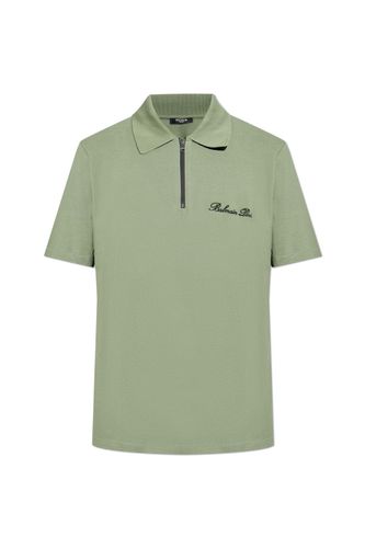 Logo Embroidered Short-sleeved Polo Shirt - Balmain - Modalova