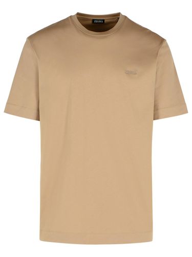 Zegna pure Beige Cotton T-shirt - Zegna - Modalova