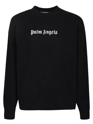 Palm Angels Logo Black Pullover - Palm Angels - Modalova