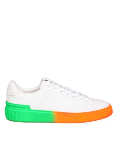 B Court Sneakers In Leather With Two-tone Sole - Balmain - Modalova